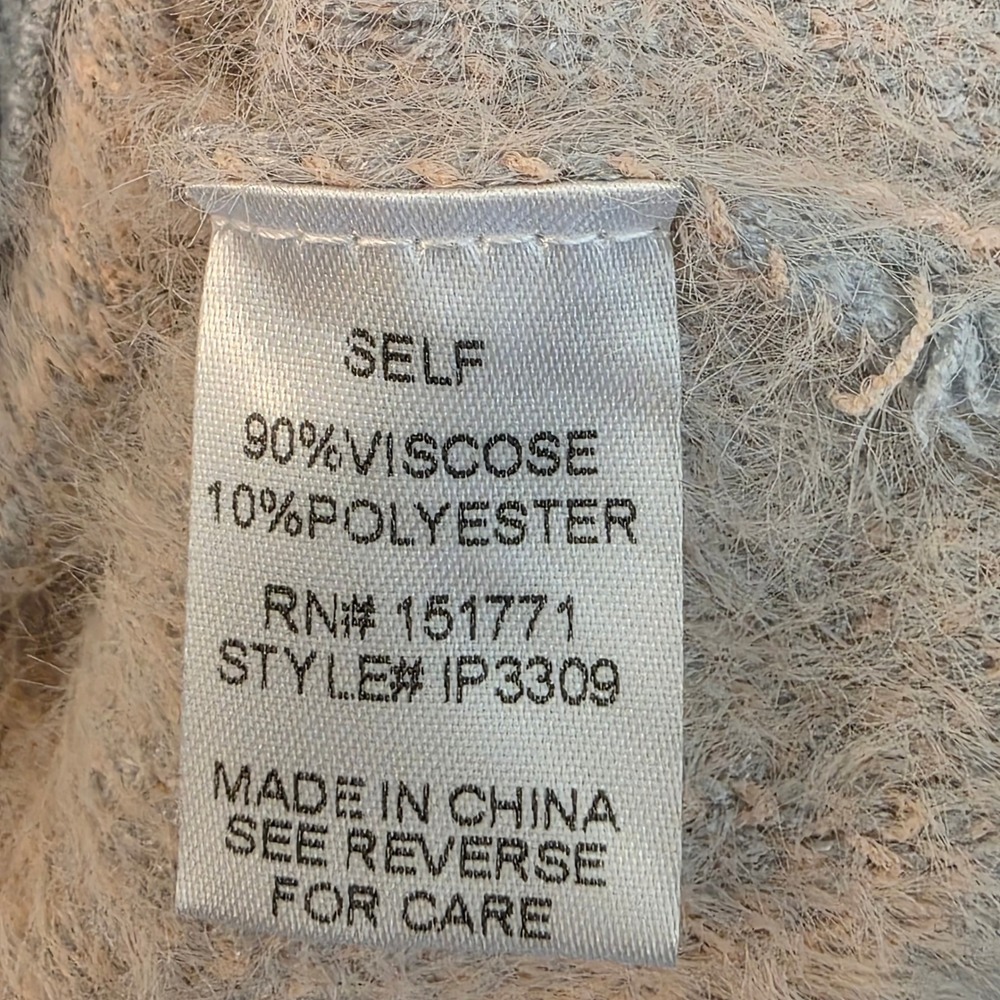 Macaron Gray Pink Star Print Knit Crewneck Sweater Pullover Small 053 bin - Picture 13 of 16